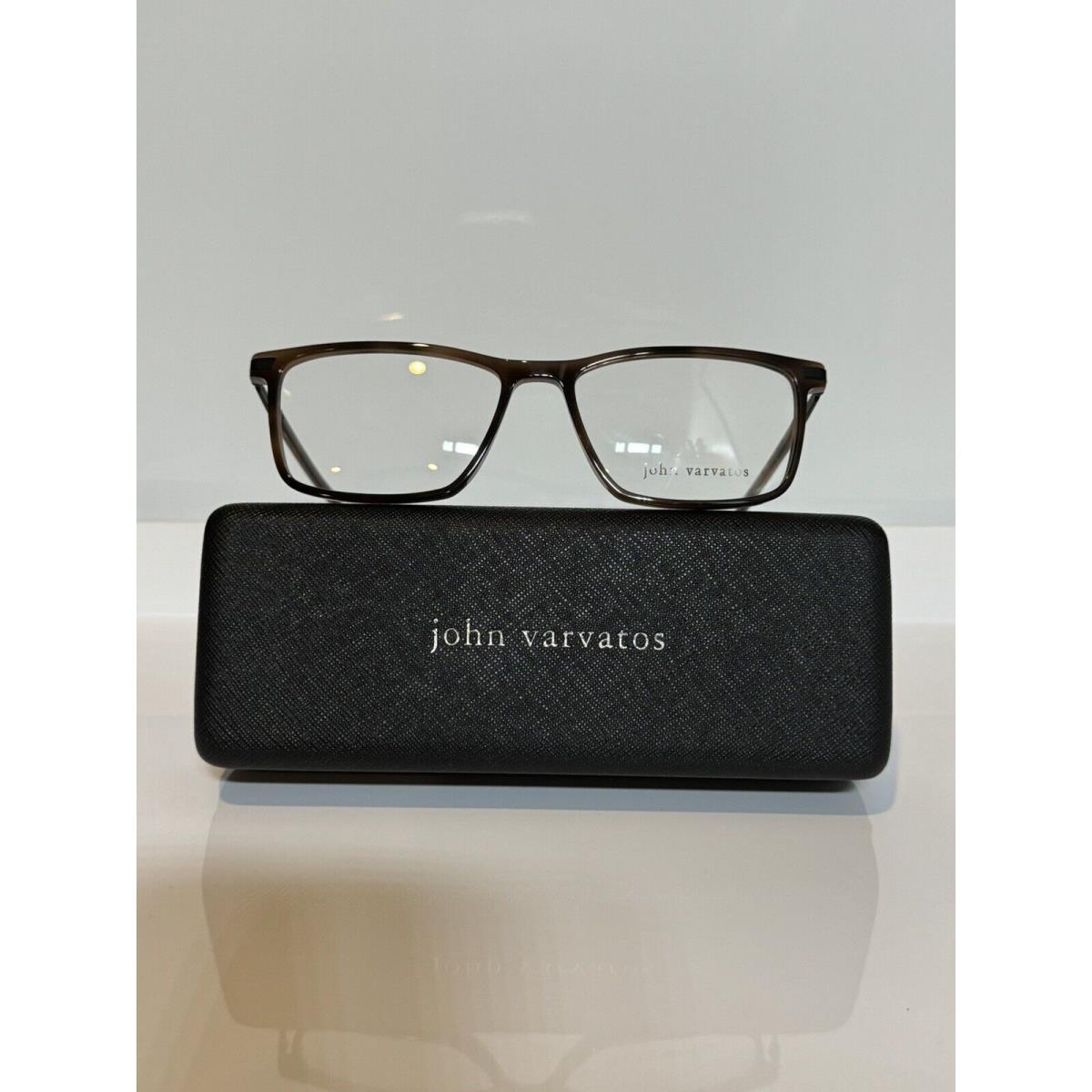 John Varvatos V408 Brown Rectangle Acetate Men s Eyeglasses 58mm