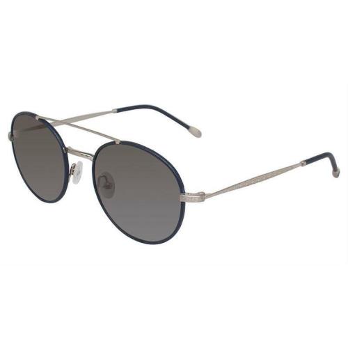 John Varvatos Sunglasses V799 52mm Navy Blue Leather Silver Grey - Made in Japan