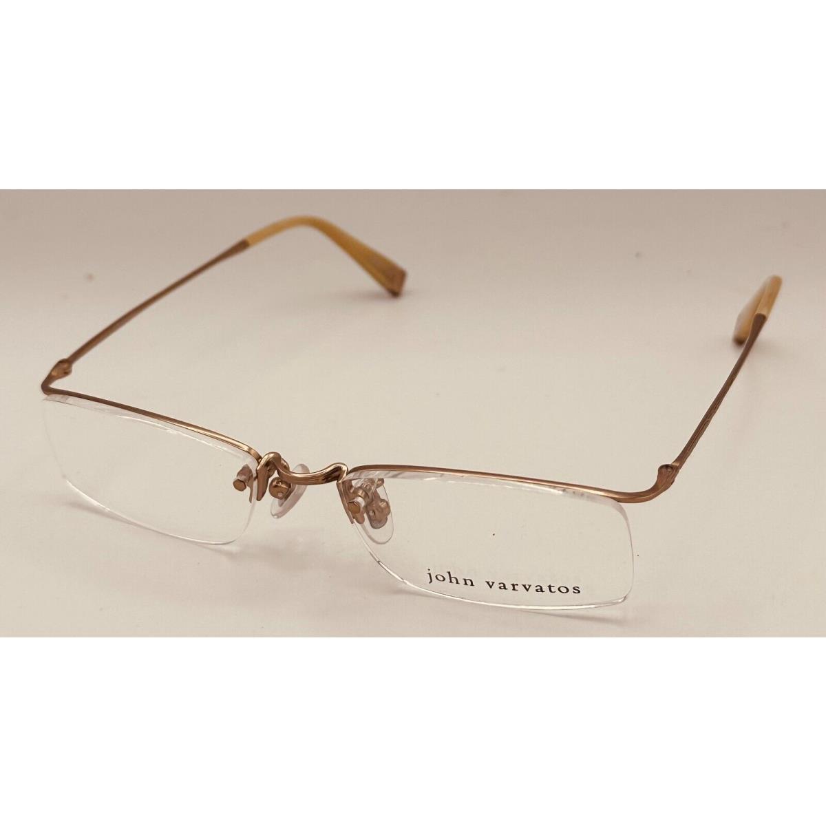 John Varvatos Rimless Rectangle Mens Ant Gold / Metal Eyewear Frame V107. 51mm