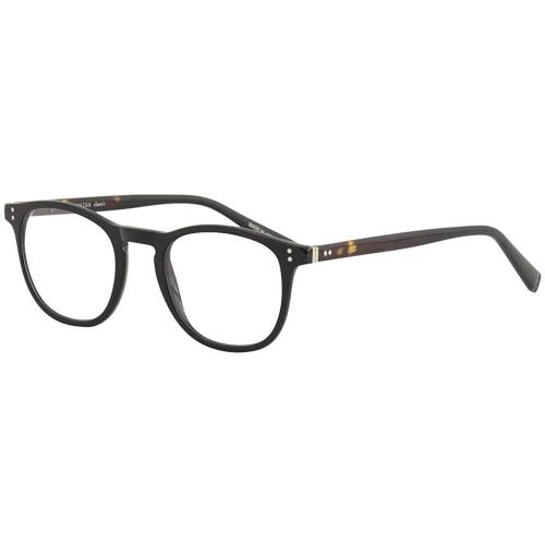 John Varvatos Eyeglasses JV V376 UF Black 48mm Round - Made in Japan - Black, Frame: Black