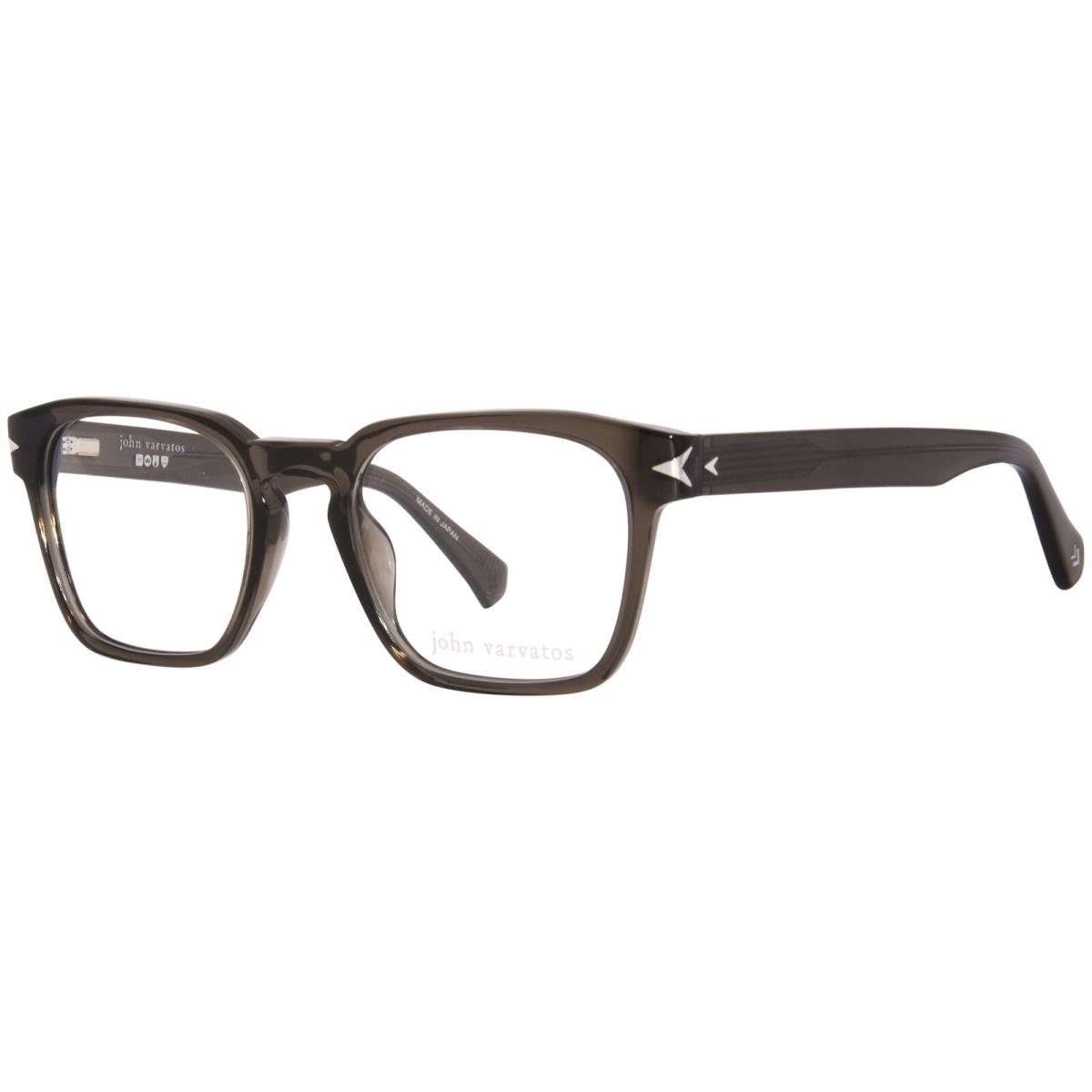 John Varvatos VJV432 0OLI Eyeglasses Men`s Olive Crystal Full Rim 51mm