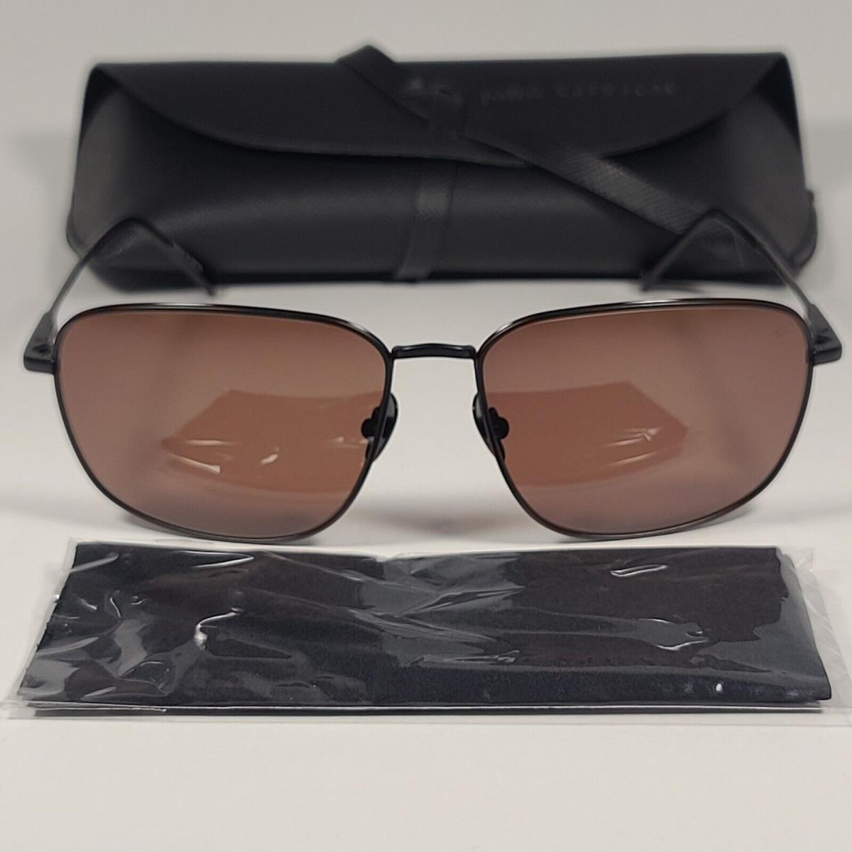 John Varvatos Men`s Navigator Sunglasses V548 Black Metal Frame/ Brown Lens