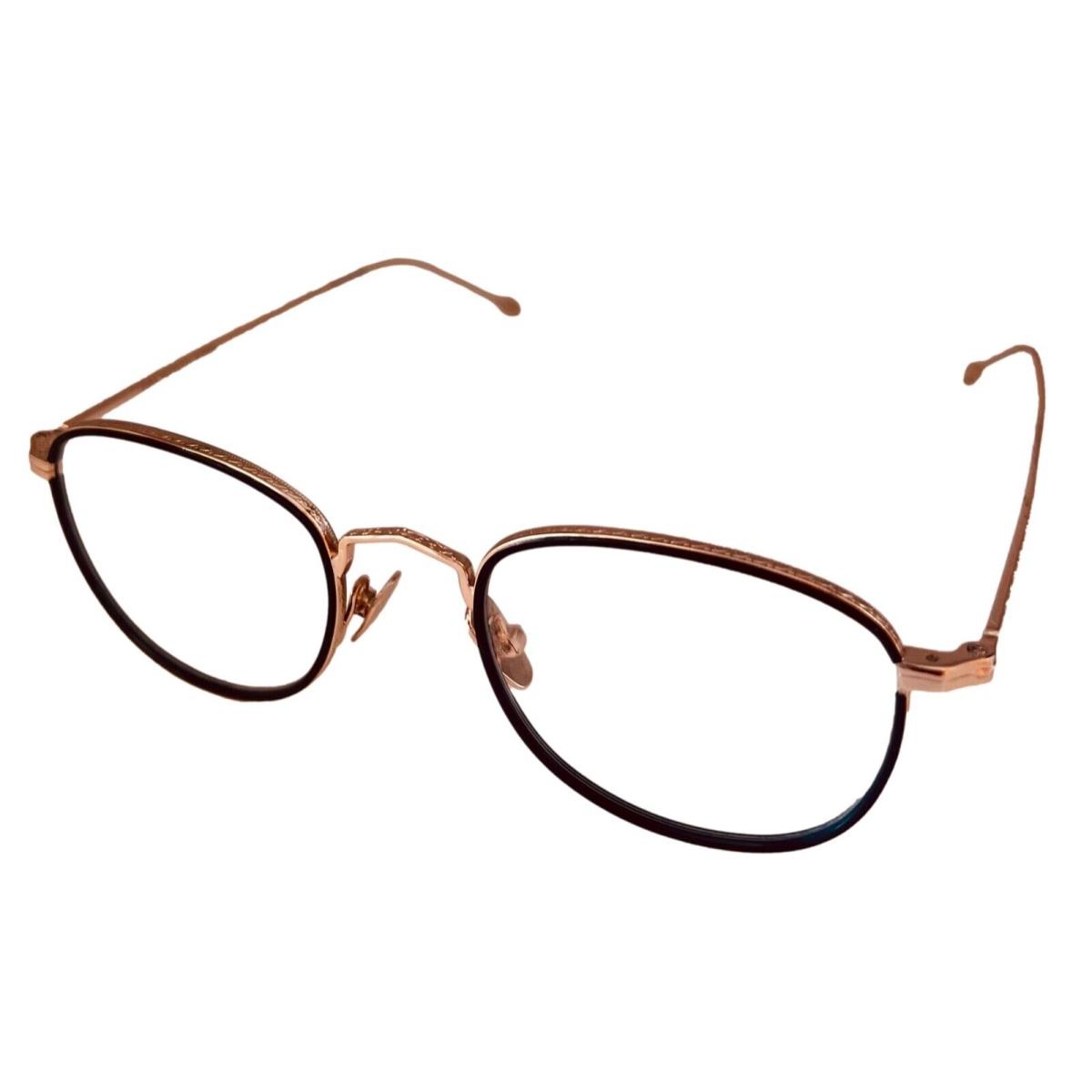 John Varvatos Mens Eyeglass Black Gold Metal Soft Square Frame V178. 49mm