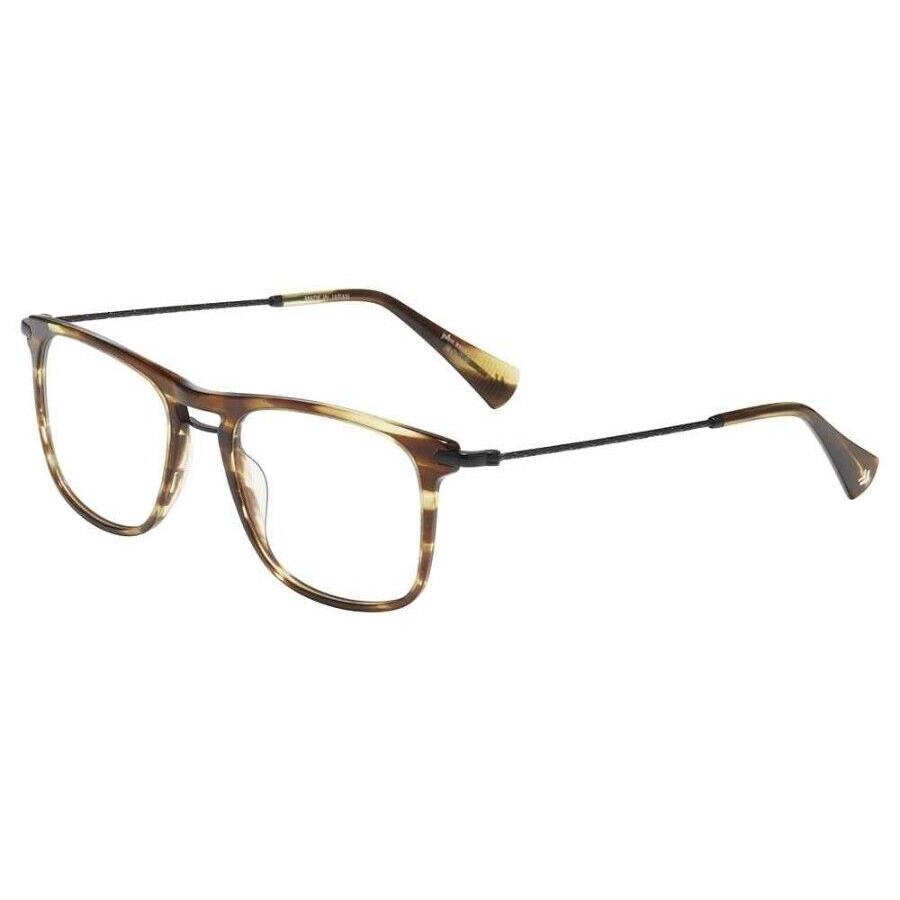 John Varvatos Eyeglasses VJV409 56 mm Olive Horn 52mm - Made in Japan