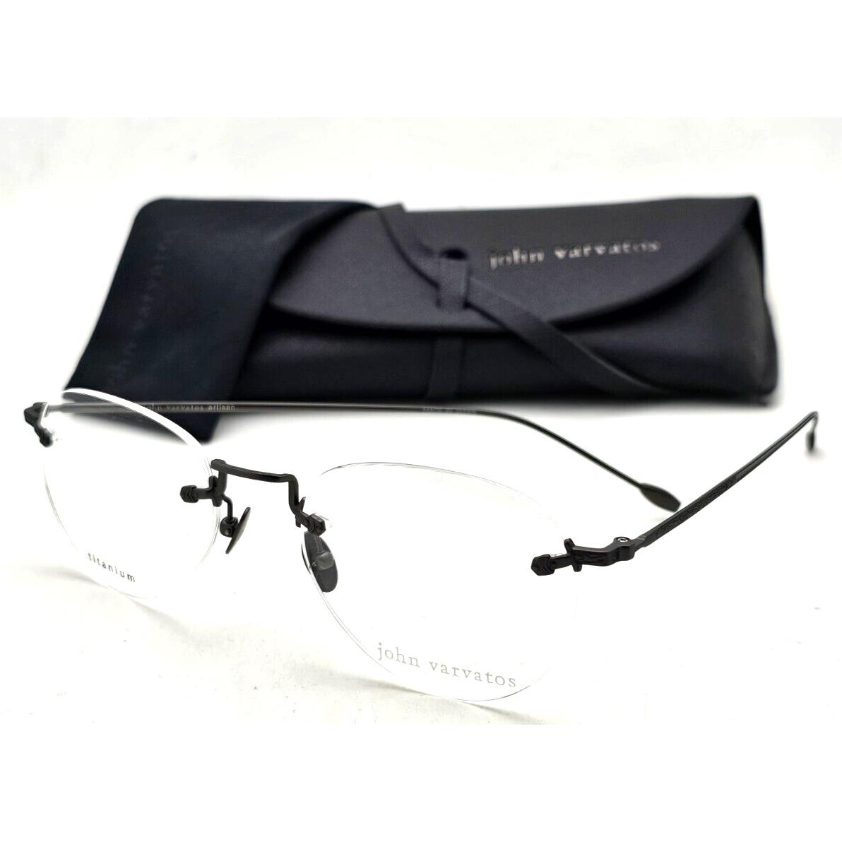 John Varvatos Rimless Titanium Eyeglasses V170 53-20 145 Gunmetal Frames