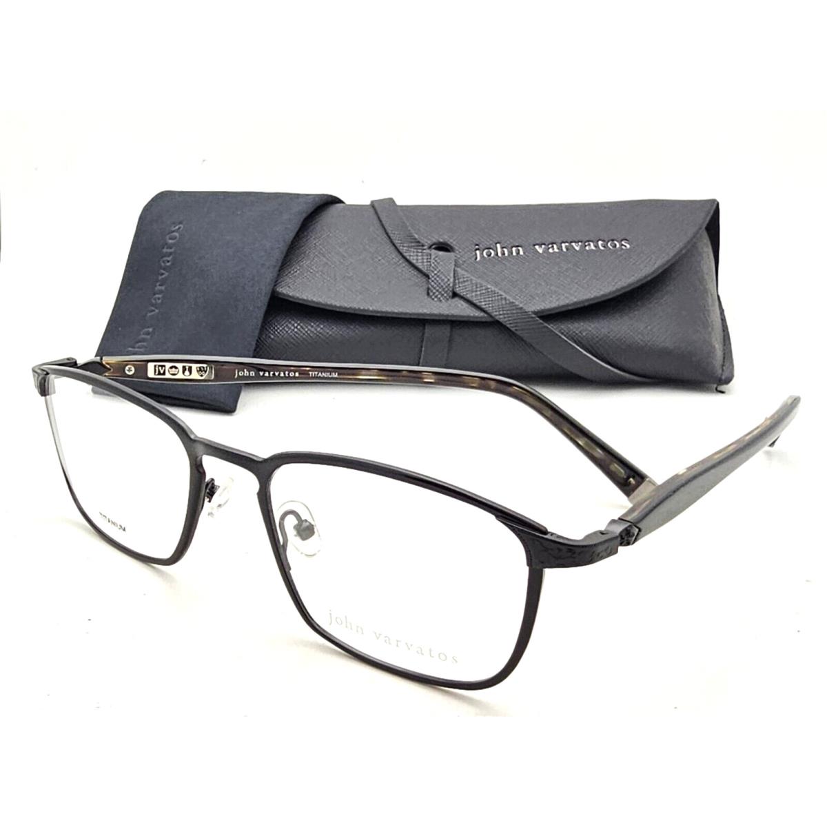 John Varvatos Eyeglasses V146 53-19 145 Matte Black Tortoise Titanium Frames