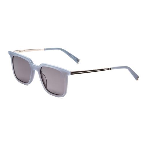 John Varvatos V521 Unisex Square Sunglasses Storm Crystal Blue Grey Smoke 52mm