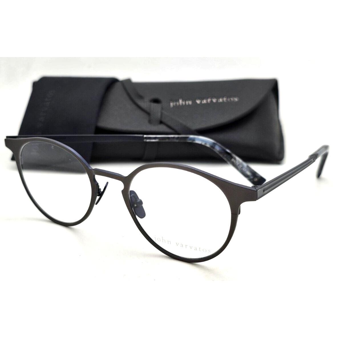 John Varvatos Rx-able Eyeglasses V168 49-20 150 Matte Gunmetal Round Frames