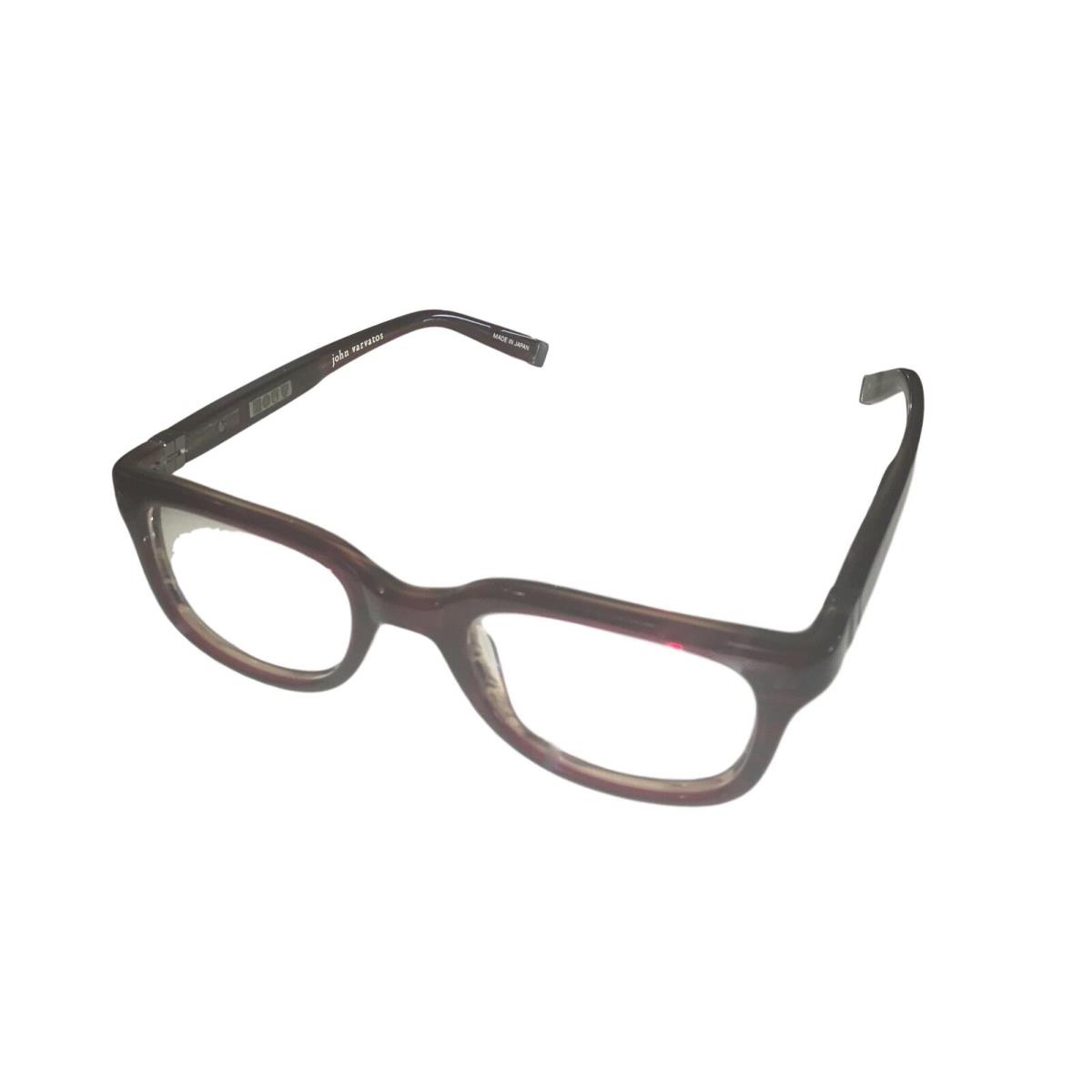 John Varvatos Mens Ophthalmic Eyeglass Plastic Square Frame V343 Chianti 47mm