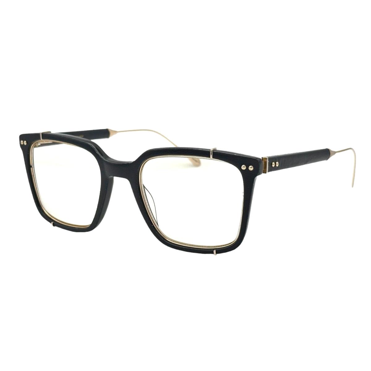 John Varvatos Eyeglass Limited Edition VJVA205 51mm Navy Leather Gold Titanium - Frame: Navy