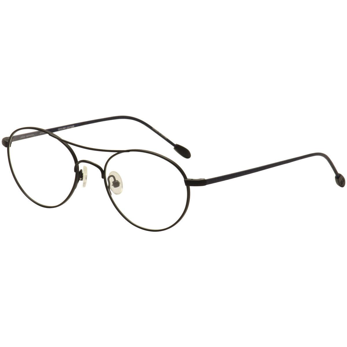 John Varvatos Eyeglasses V158 Black Stainless Steel Full Rim Optical Frames 51mm