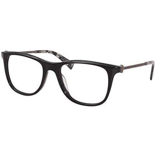 John Varvatos V418 Eyeglasses Unisex Black Silver Skull Round Optical Frame 52mm