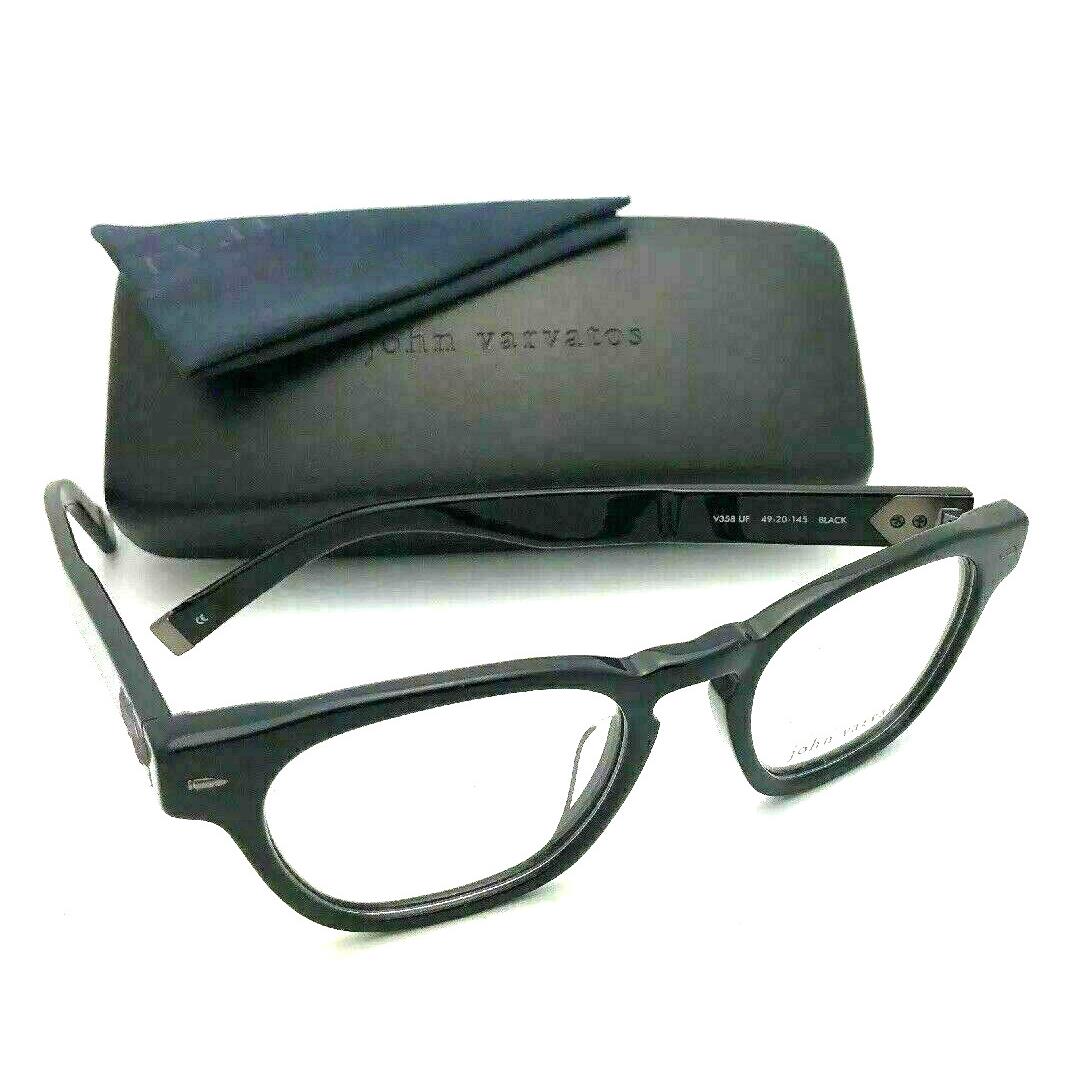 John Varvatos Eyeglasses V358 UF 49-20 Black Pewter Frame W/keyhole Bridge