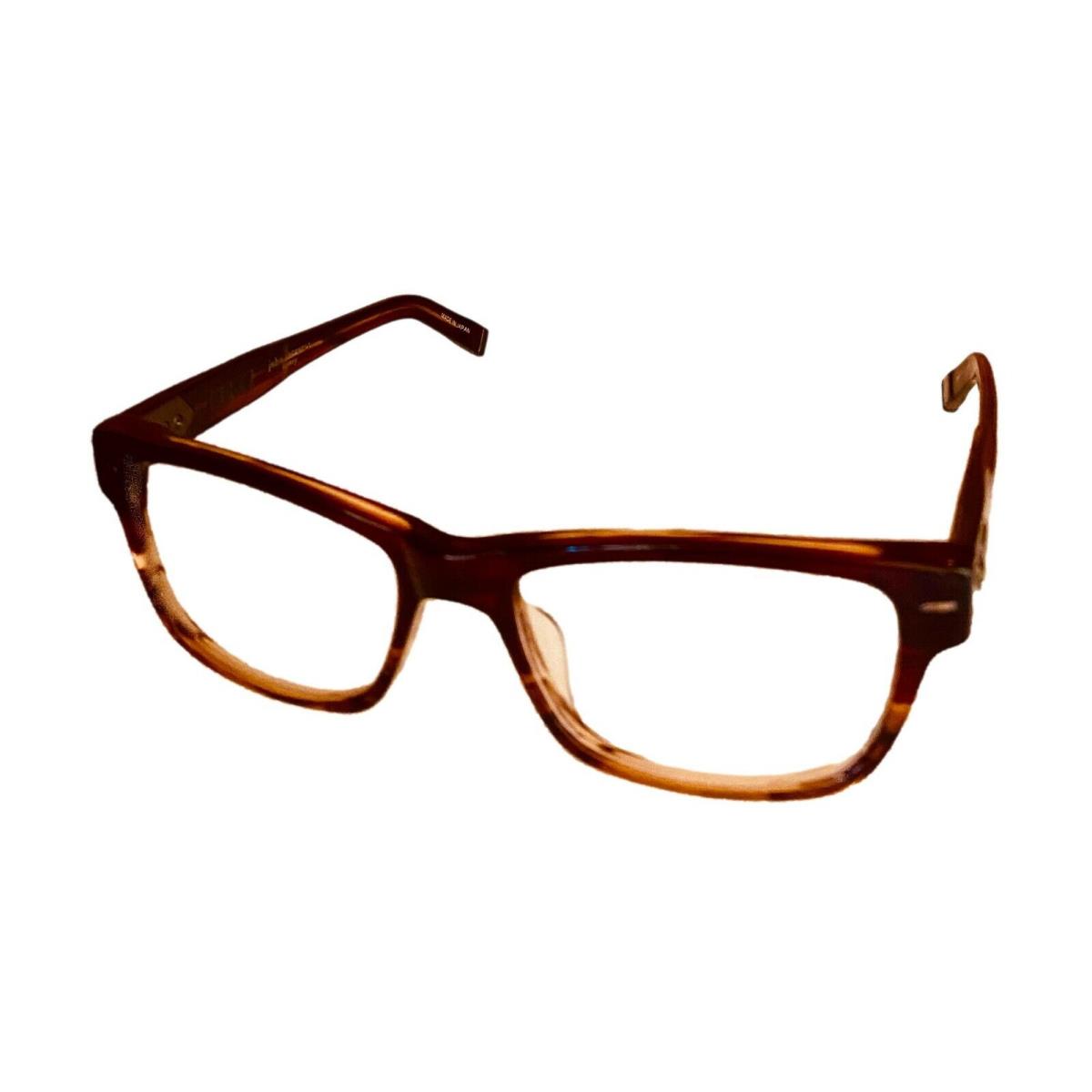 John Varvatos Mens Ophthalmic Eyeglass Rectangle Redwood Plastic V361 53mm