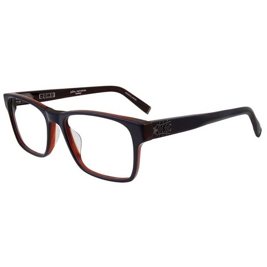 John Varvatos Eyeglasses V409 56 mm Navy Brown - Made in Japan