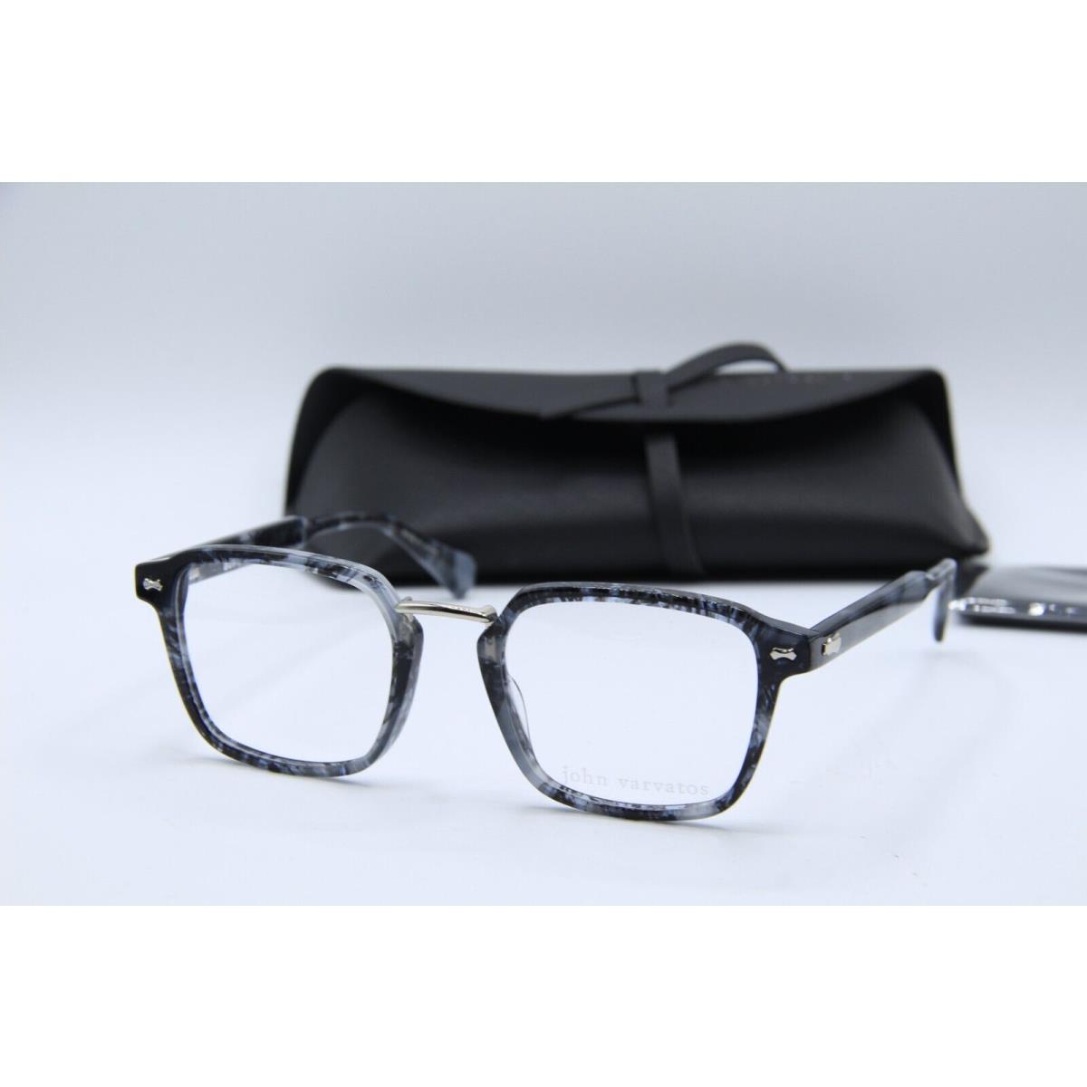 John Varvatos Vjv 427 Navy Blue Horn Frames Eyeglasses 49-20