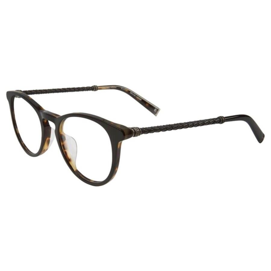 John Varvatos Eyeglasses V401 Black Tortoise 49mm Leather Temples -made in Japan - Tortoise, Frame: Tortoise