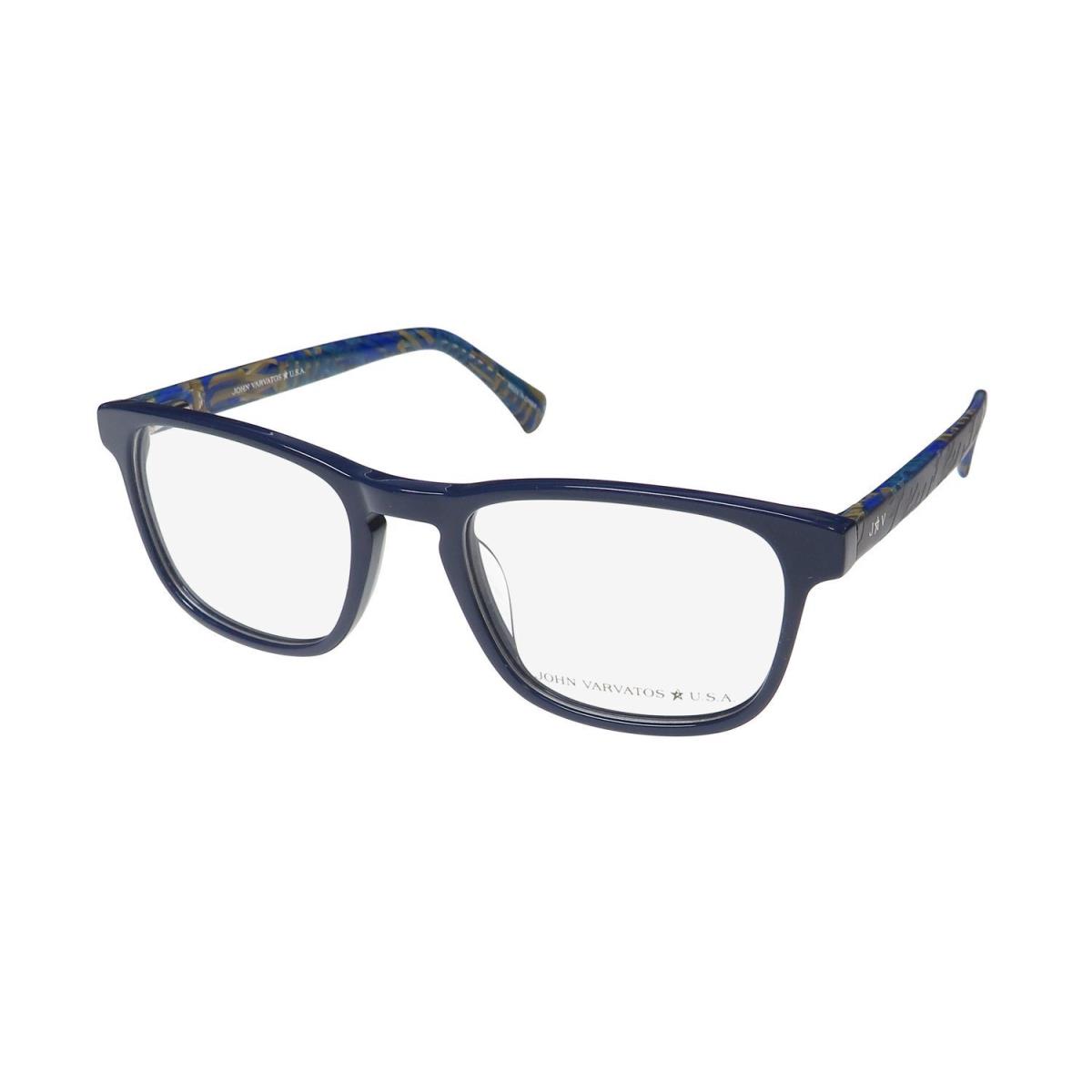 John Varvatos VJVC008 Eyeglasses Rectangular Blue Mens Navy 52-19-145