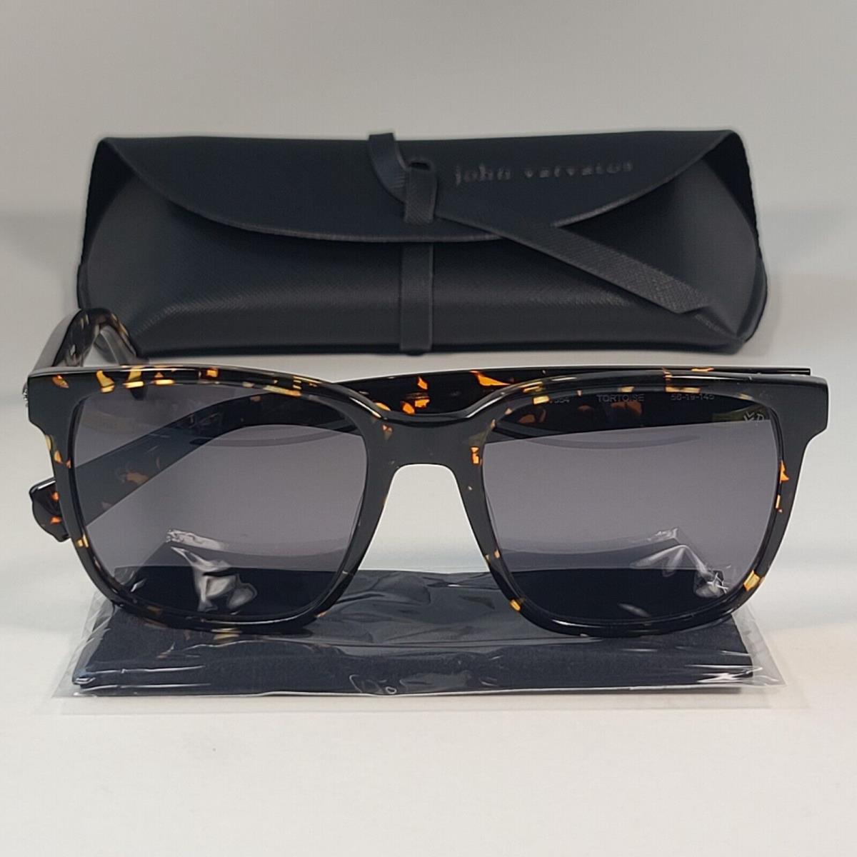 John Varvatos Men`s Polarized Rectangle Skull Sunglasses SJV554 Tortoise Gray