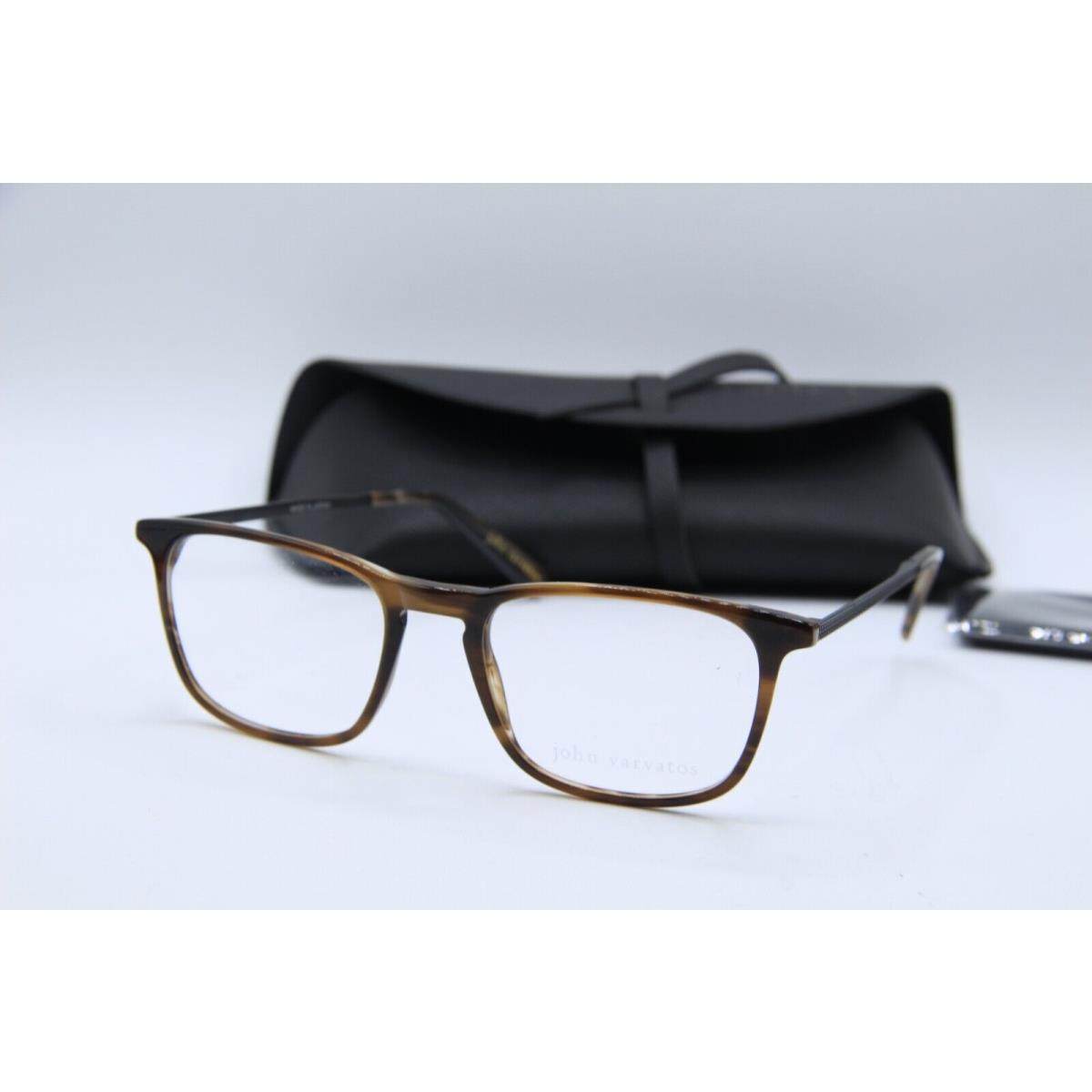 John Varvatos V370 Brown Horn Frames Eyeglasses 52-19