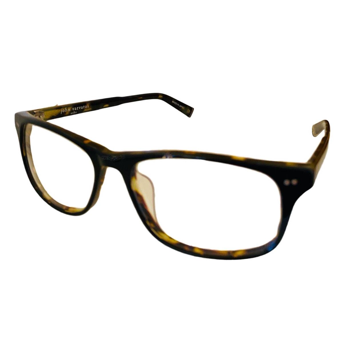 John Varvatos Rectangle Men Black Tortoise Eyewear Frame V344 56mm - Black Tortoise, Frame: Black, Lens: Clear dummy