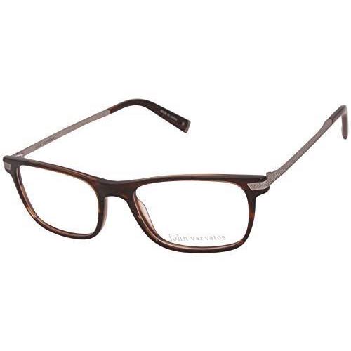 John Varvatos Unisex Designer Eyeglasses Frame V 412 Brown Crystal Silver 54 mm