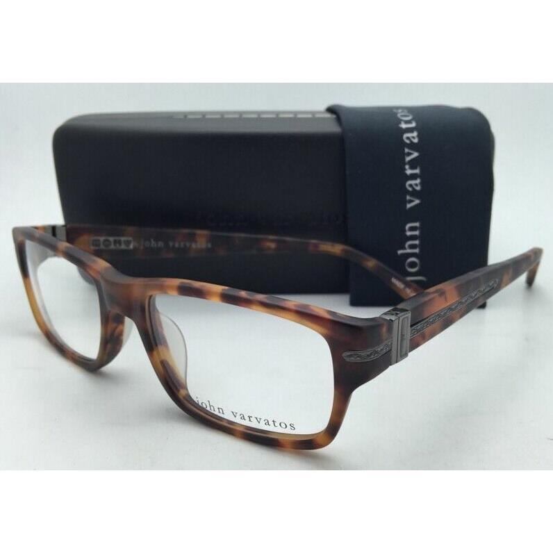 John Varvatos Eyeglasses V349 UF 52-17 Matte Tortoise Frame w/ Clear Lenses