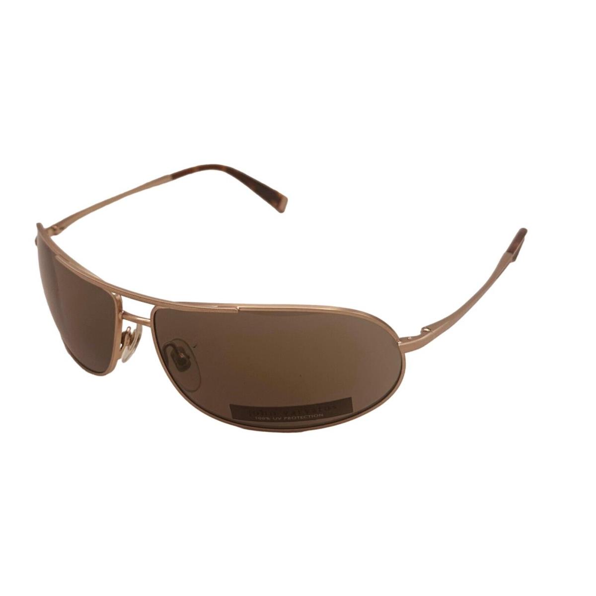 John Varvatos Mens Rectangle Matte Gold Metal Sunglass V706