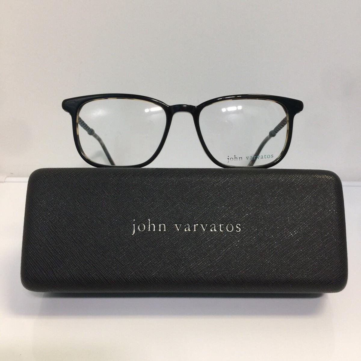 John Varvatos V400 Black/tortoise Round Plastic Eyeglasses 53mm