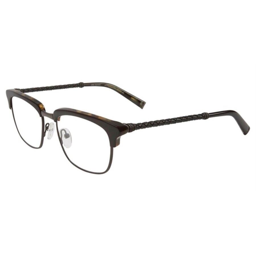 John Varvatos Eyeglasses V159 52 mm Black Tort with Leather - Made in Japan