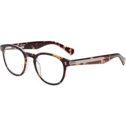 John Varvatos V416 Tortoise Crystal 49mm Eyeglasses Round Made in Japan