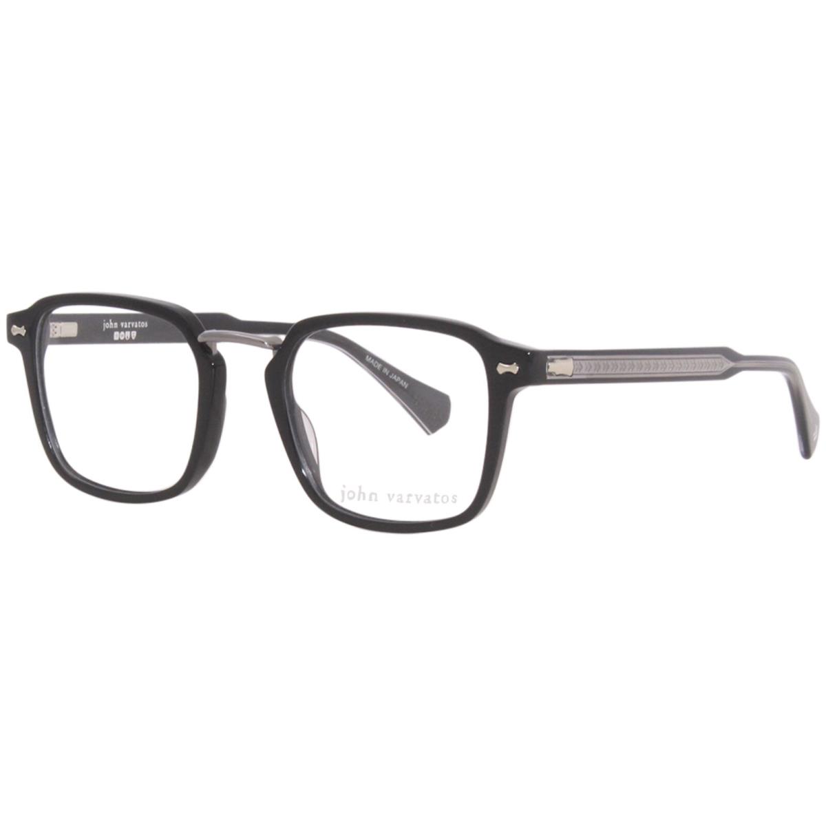 John Varvatos V427 Eyeglasses Men`s Black Full Rim Square Shape 49mm