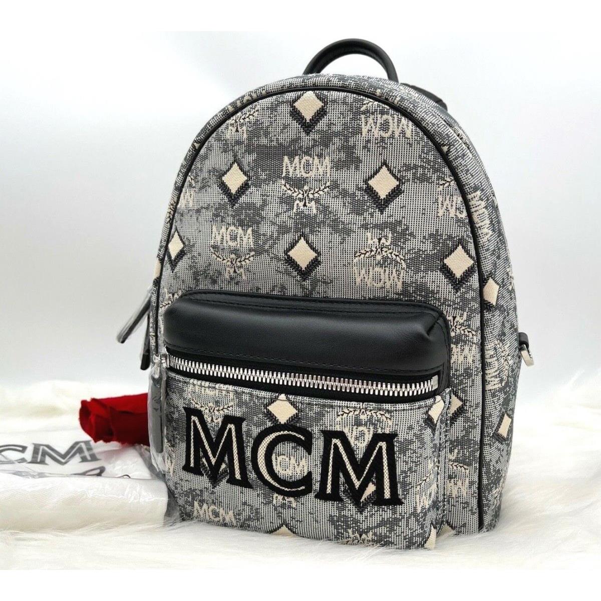 Mcm Vintage Jacquard Monogram Logo Jacquard Backpack Bag