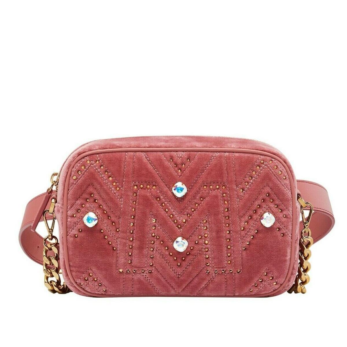 Mcm Pink Velvet Crystal Studs Crossbody Camera Bag MYZ9SVZ01QB001