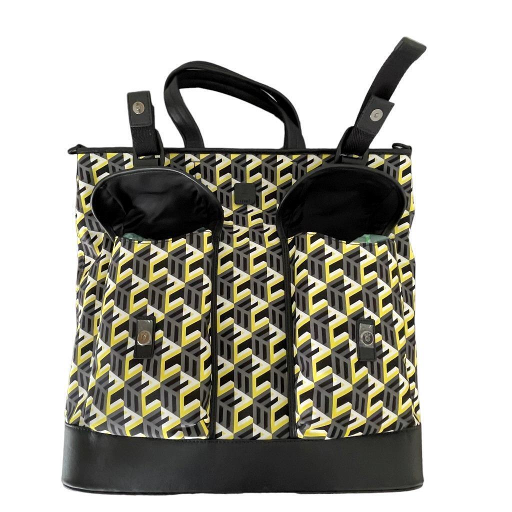 Mcm Unisex Nylon Yellow/black Cubic Logo Tote Bag Mmt CSCK01 YW001