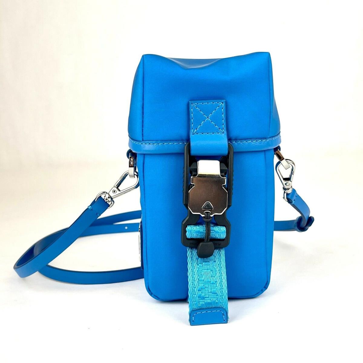 Mcm Blue Nylon Mini Flap Pouch Shoulder Waist Bag MXZ9SNX43HI001