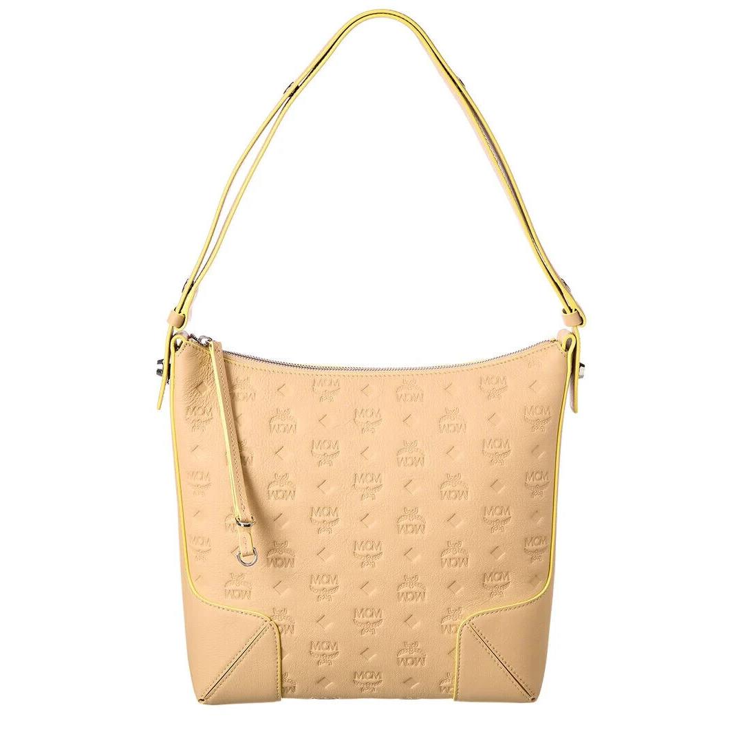 Mcm B6421 Beige Medium Klara Leather Hobo Bag Size 11x11.5x4.5