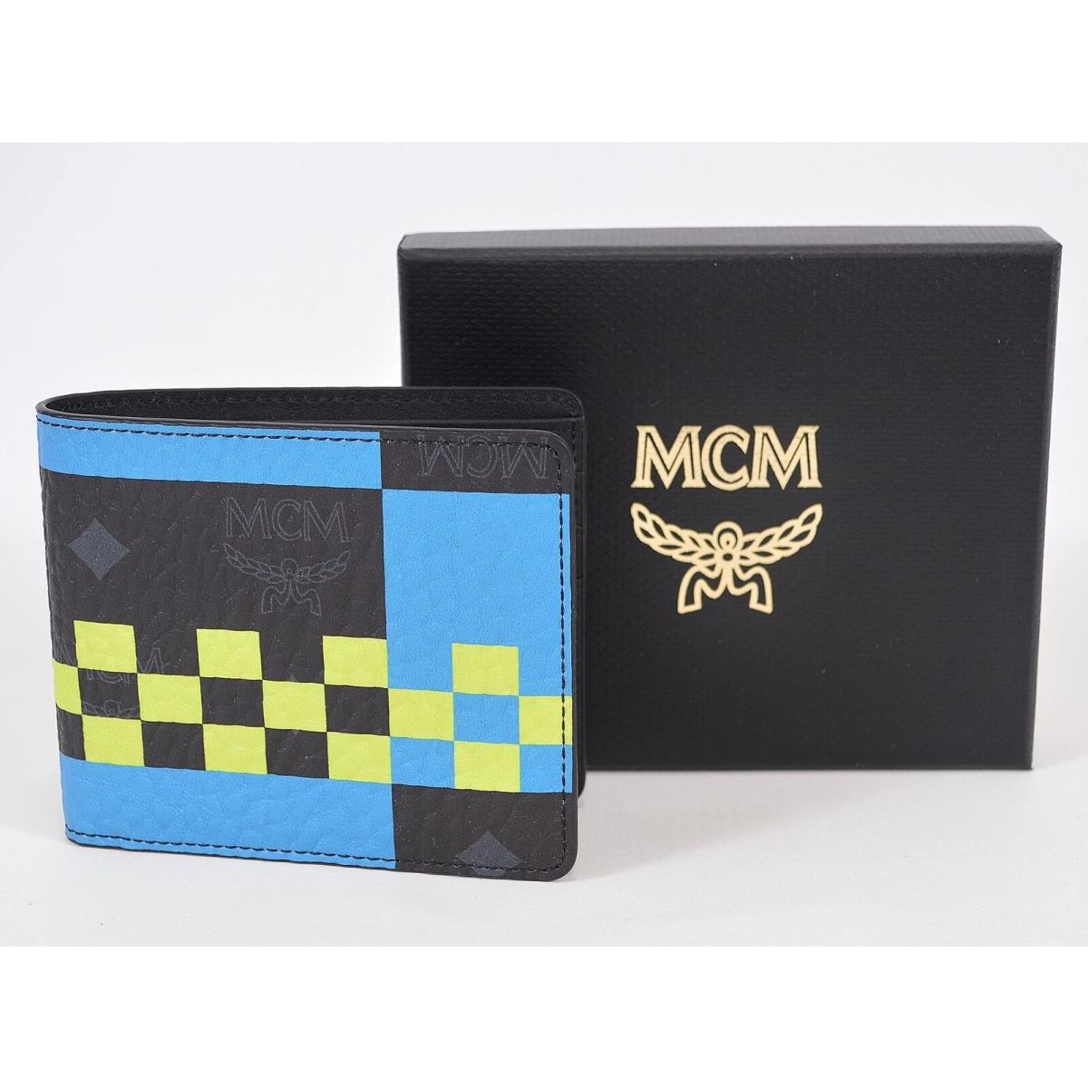 Mcm Men`s Aren Checkerboard Colorblock Visetos Bifold Wallet