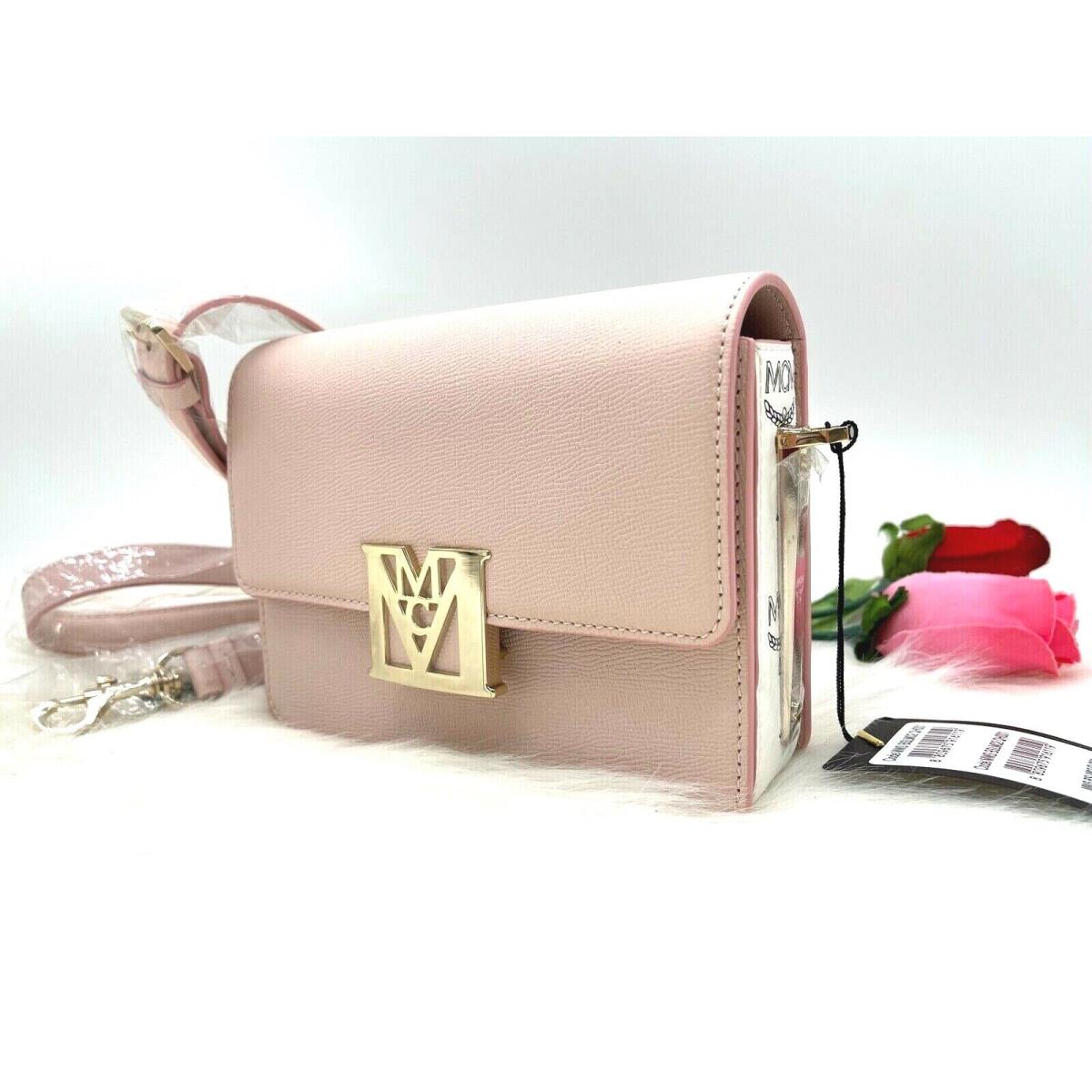 Mcm Mena Visetos Leather Block Shoulder Bag In Powder Pink