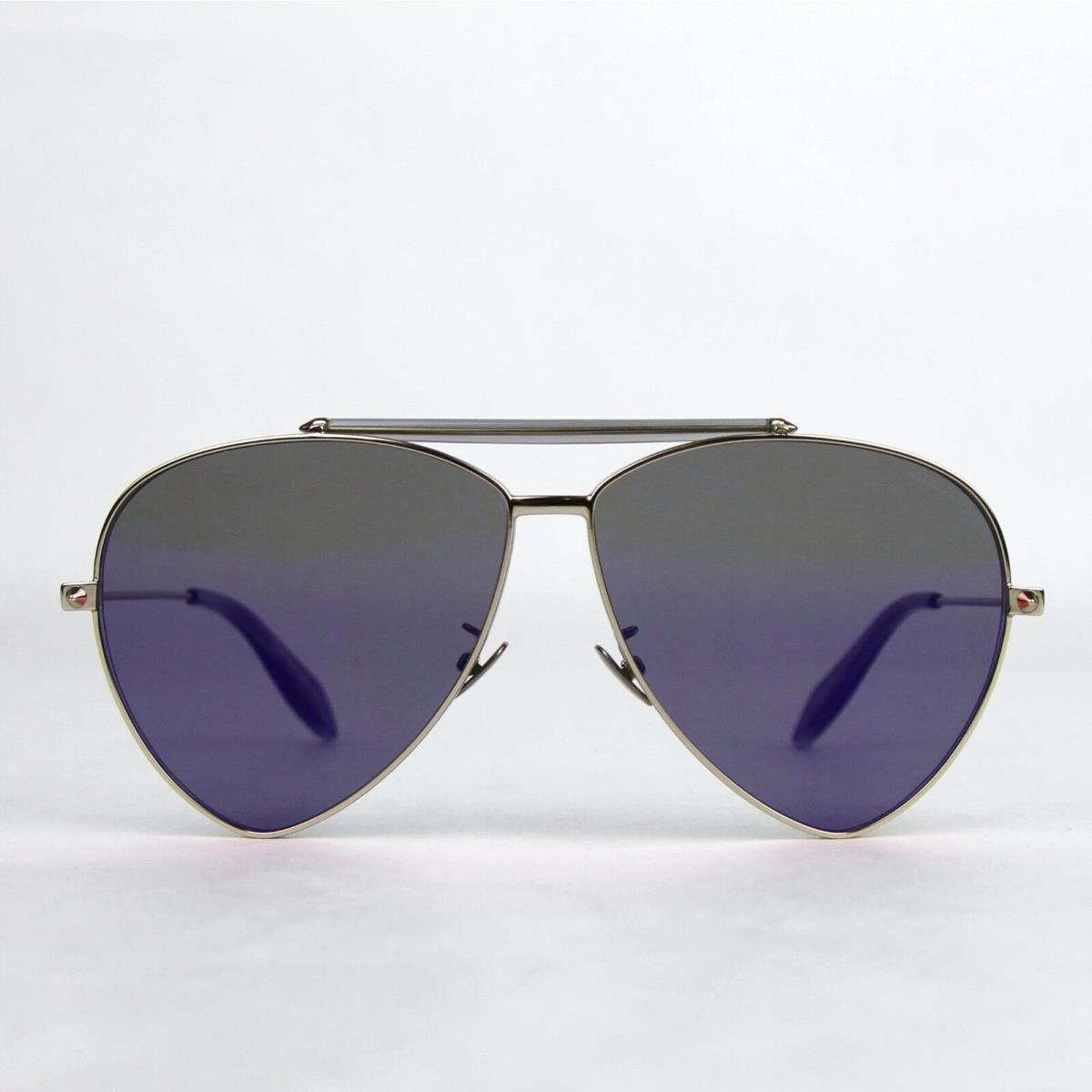 Alexander Mcqueen Aviator Sunglasses Blue Reflective AM0058S 442139 7015