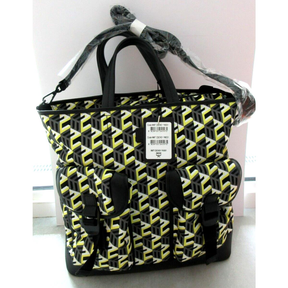 Mcm Unisex Large Cubic Logo Tote Shoulder Bag Yellow/ BlMMTCSCK01YW001