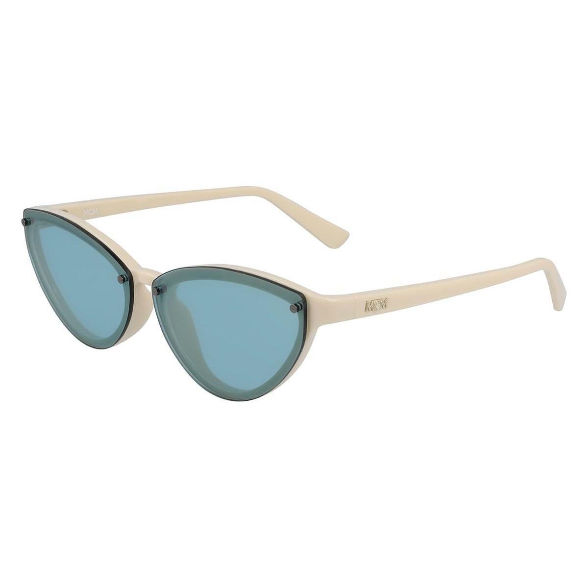 MCM690S 108 Ivory Cat Eye Sunglasses Azure Flash Lenses with Mcm Case