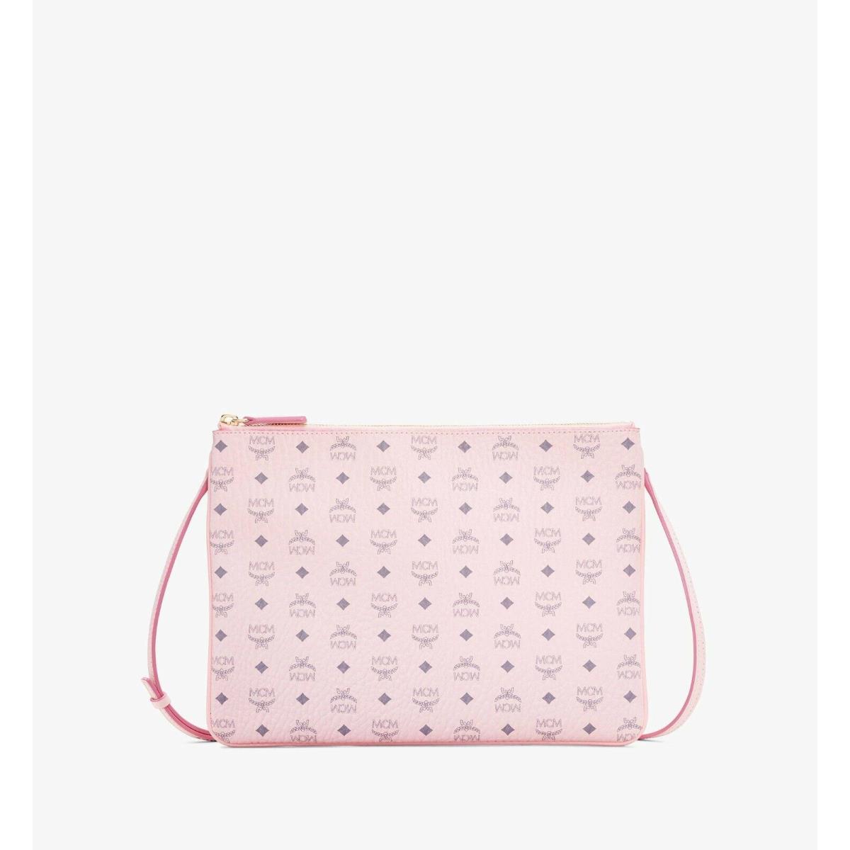 Mcm Visetos Crossbody Bag Pouch Powder Pink