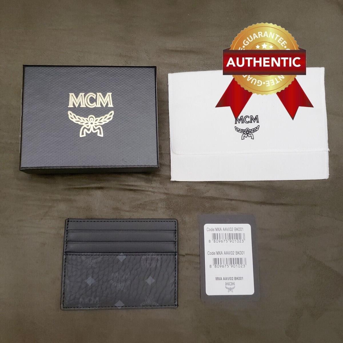 Mcm Card Case in Visetos / Black Mcm