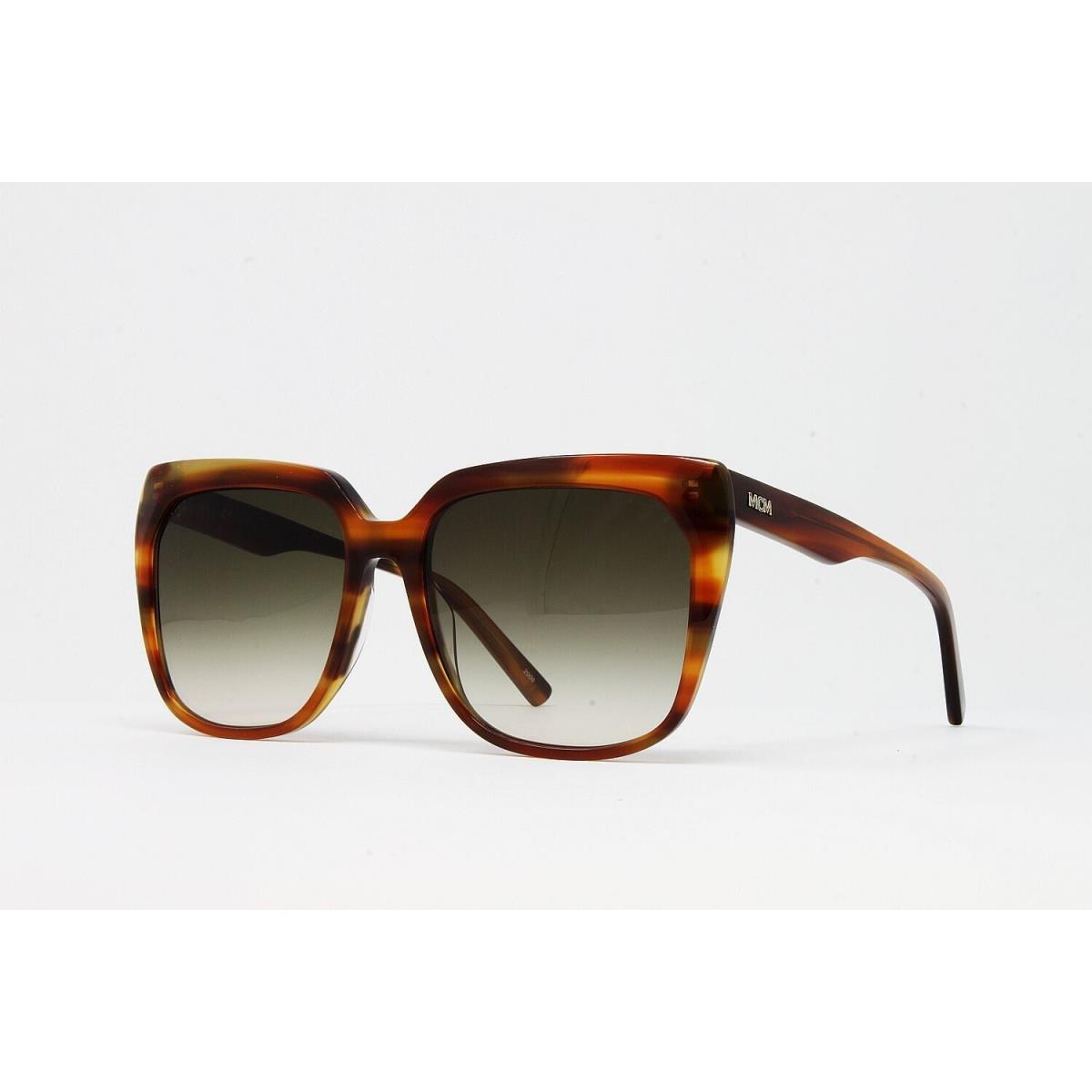 Mcm Sunglasses Women`s Square MCM701S 256 Striped Cognac 57mm