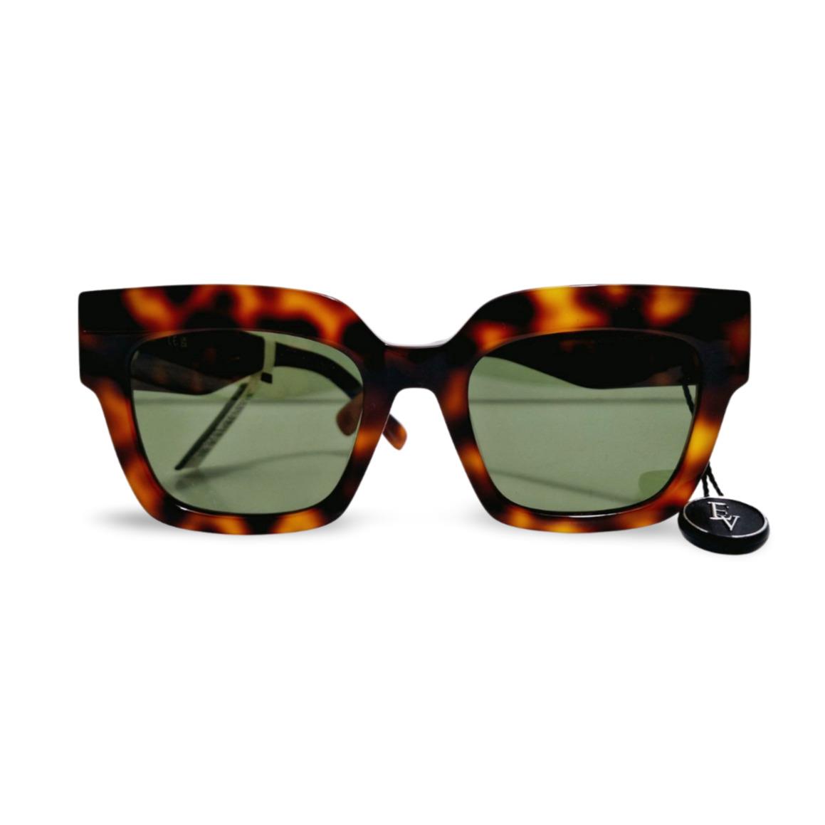 Mcm Women`s Sunglasses Havana Square Green Lens MCM707S 214