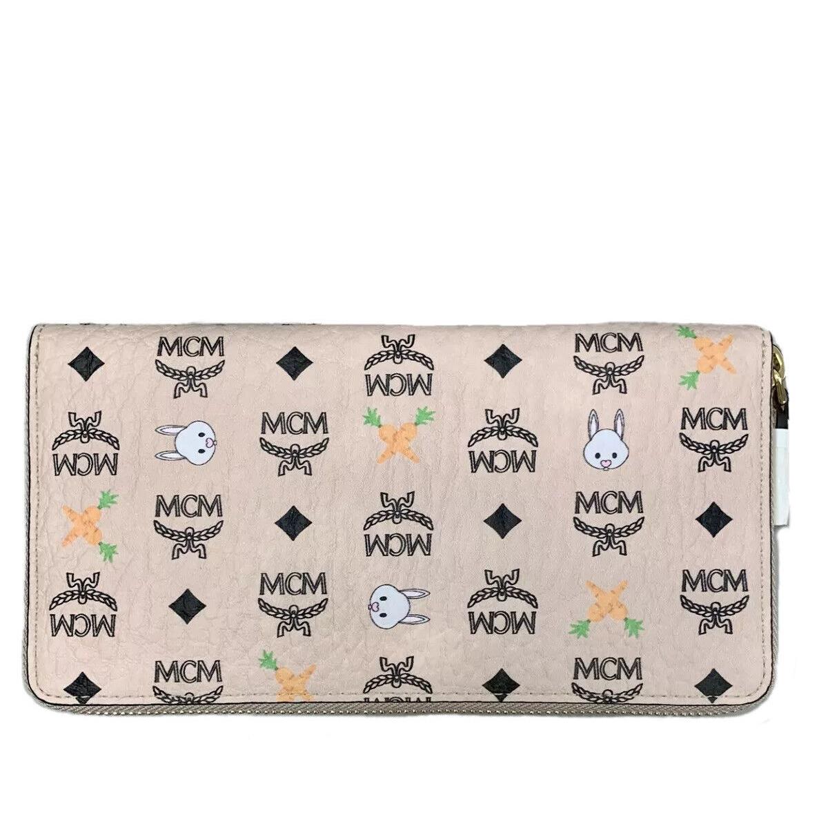 Mcm Beige Visetos Coated Canvas Zip Around Rabbit Wallet myl9sxl67ig001