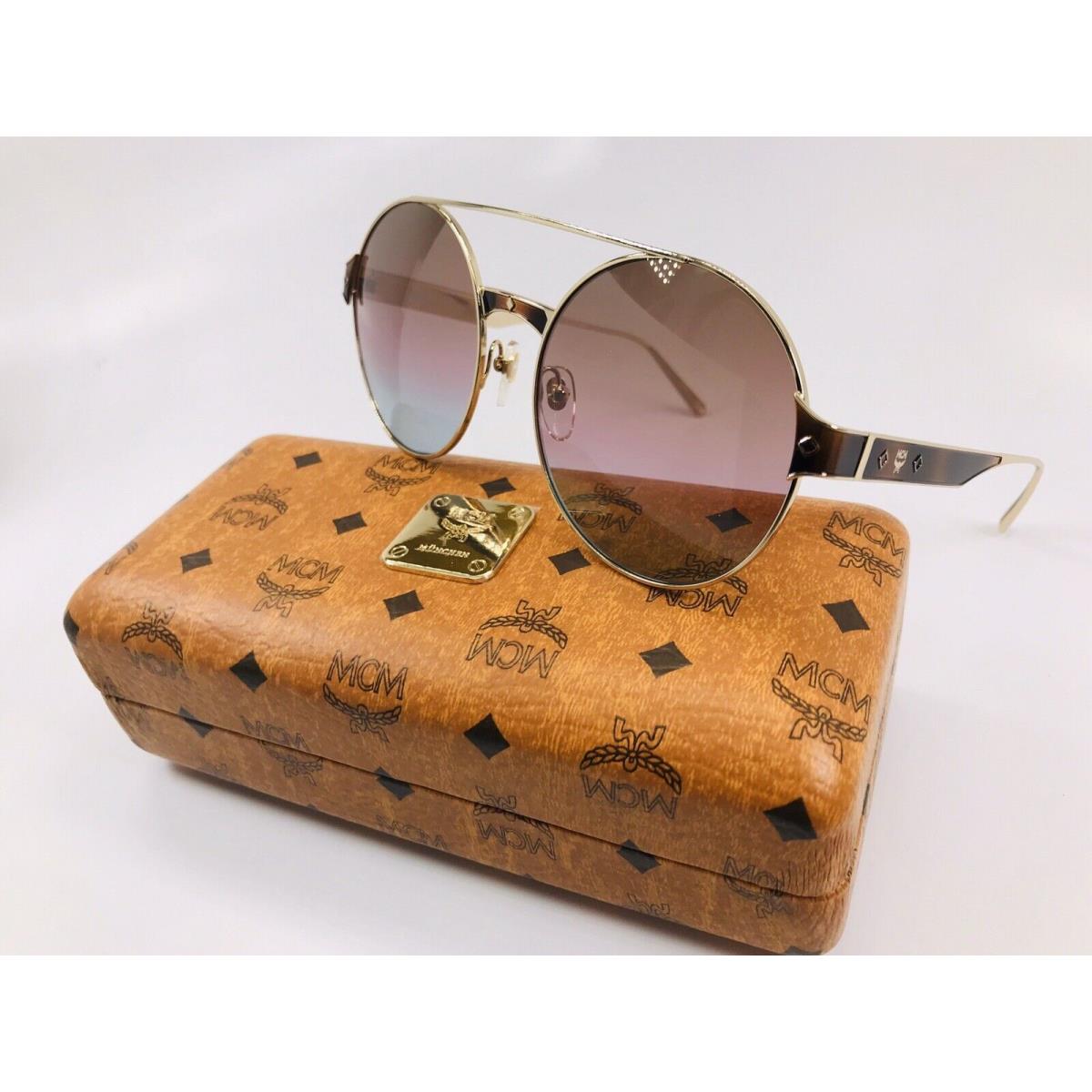 Mcm 124S 728 Gold Brown Rose Azure Sunglasses 58mm with Case