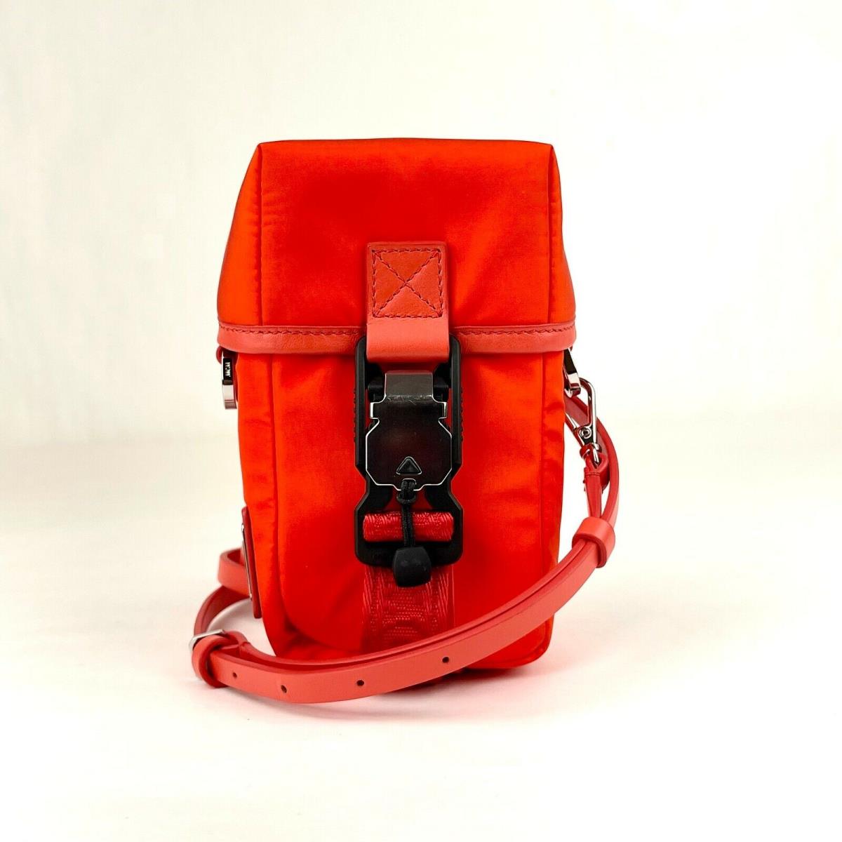 Mcm Orange Red Nylon Mini Flap Pouch Shoulder Waist Bag MXZ9SNX43OX001