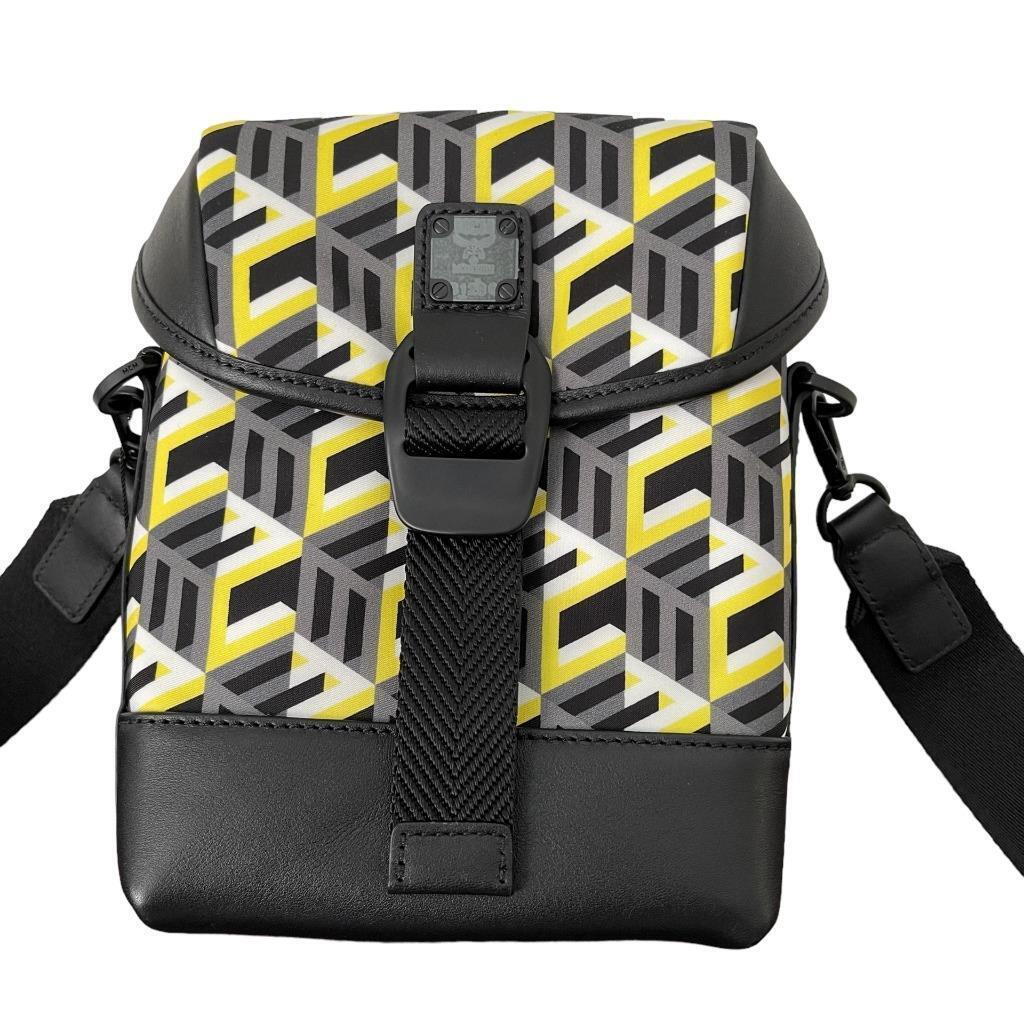 Mcm Yellow Black Cubic Logo Nylon Crossbody Bag Mmc MMRCSCK01YW001